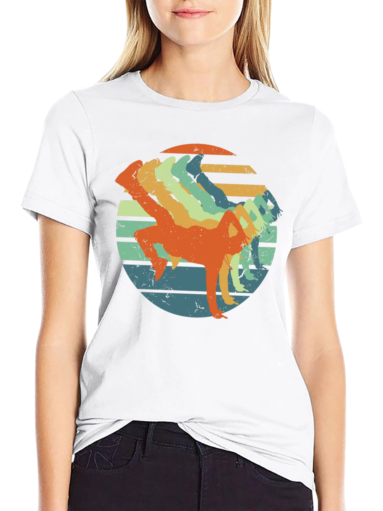 Black Retro Breakdancer T-Shirt - Vintage Style view 9