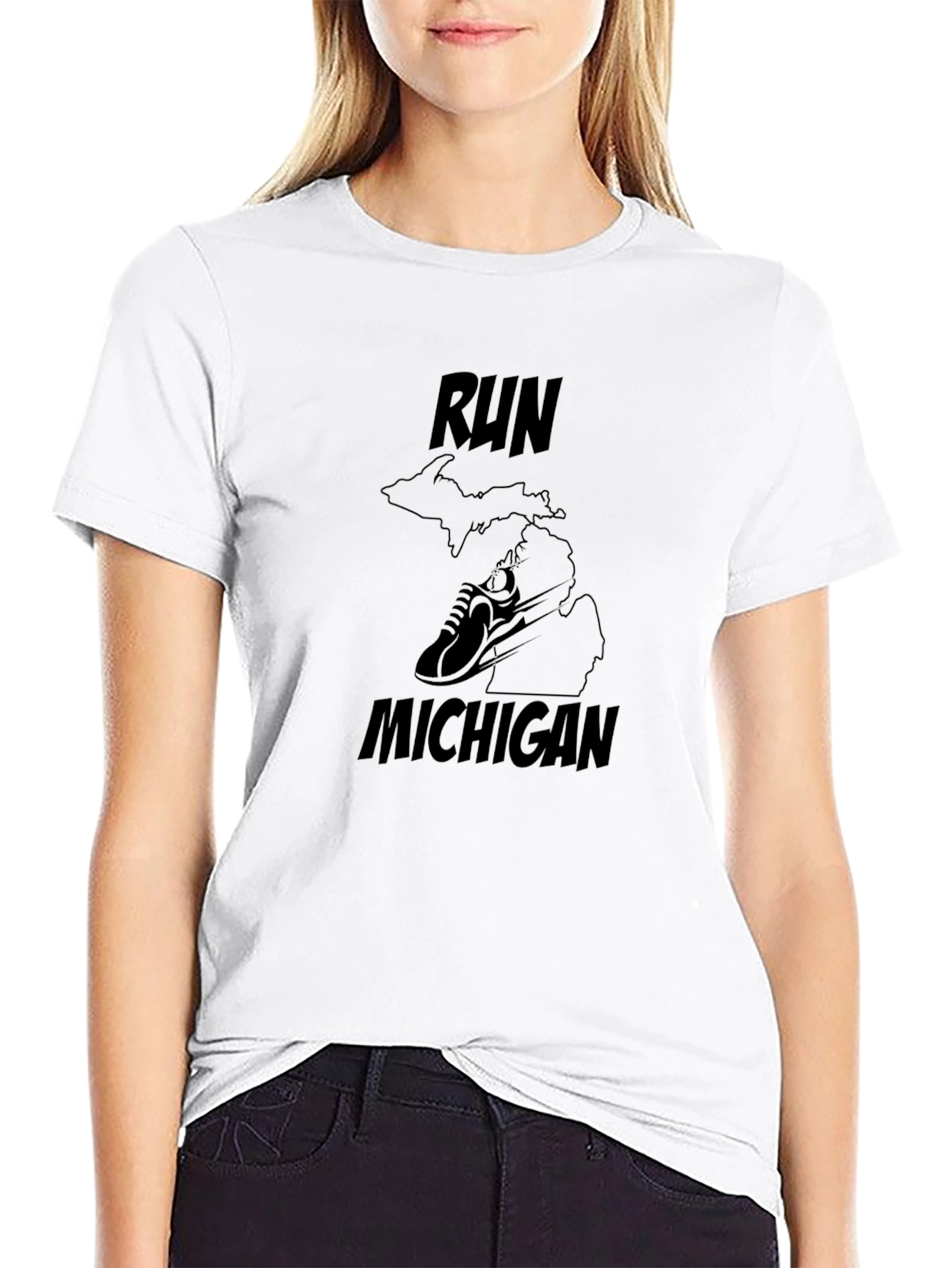 Black Run Michigan Graphic Tee - Black view 9