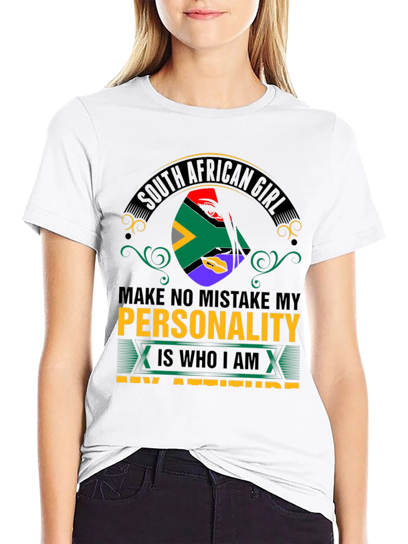 Black South African Girl Personality T-Shirt view 9