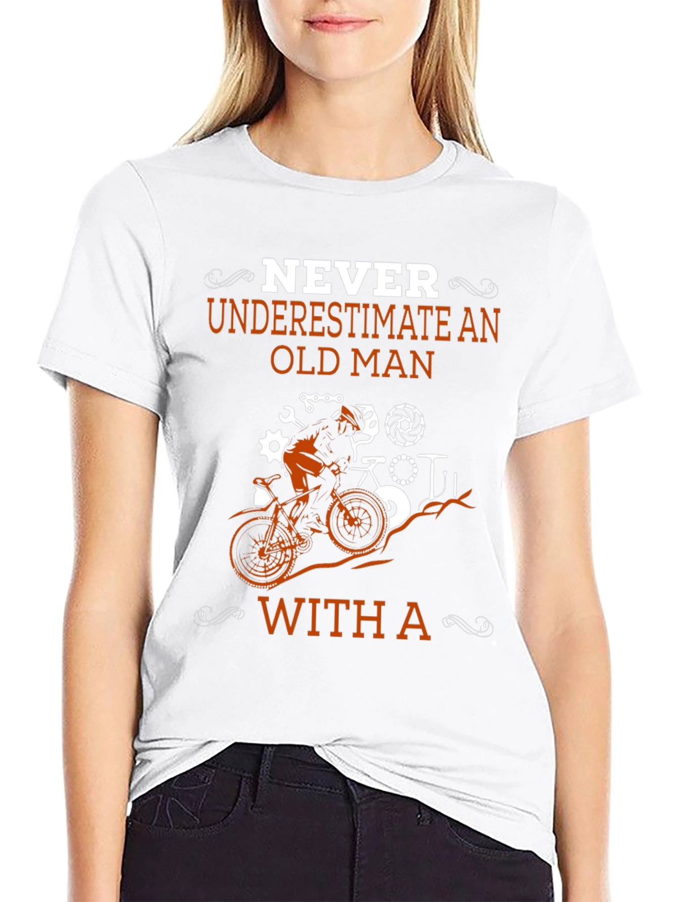 Black Never Underestimate An Old Man With A Bike T-Shirt view 9