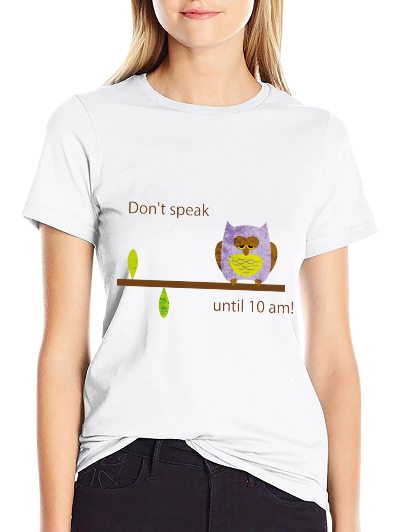 Black Don't Speak Owl T-Shirt - Funny Morning Tee view 9