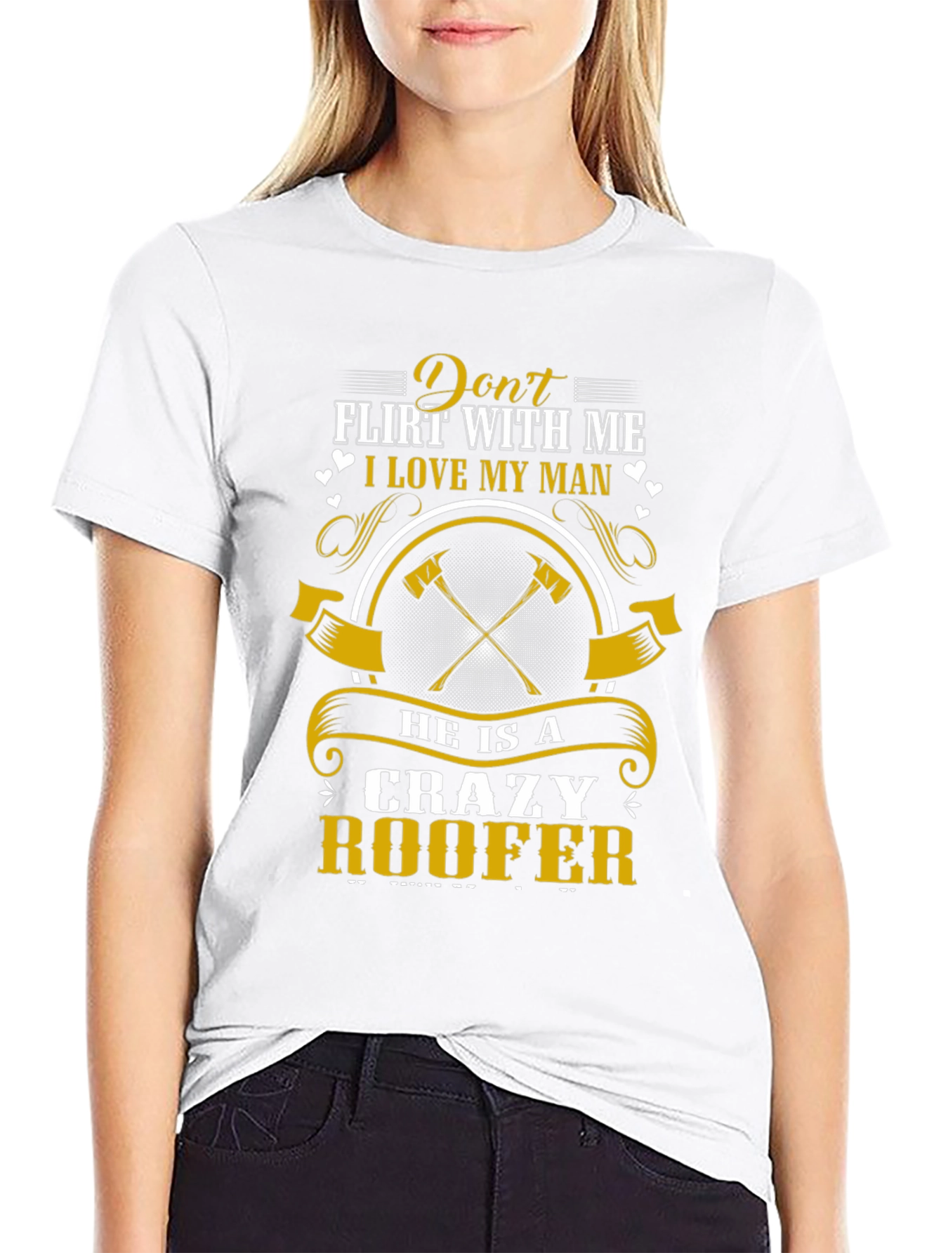 Black Crazy Roofer Man's T-Shirt view 9