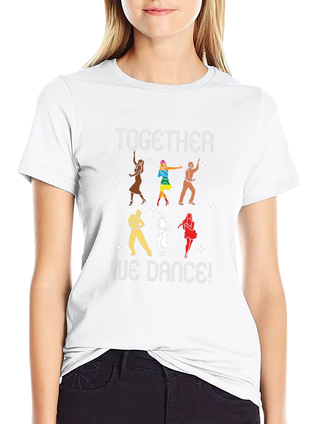 Black Together We Dance T-Shirt - Fun & Colorful! view 9