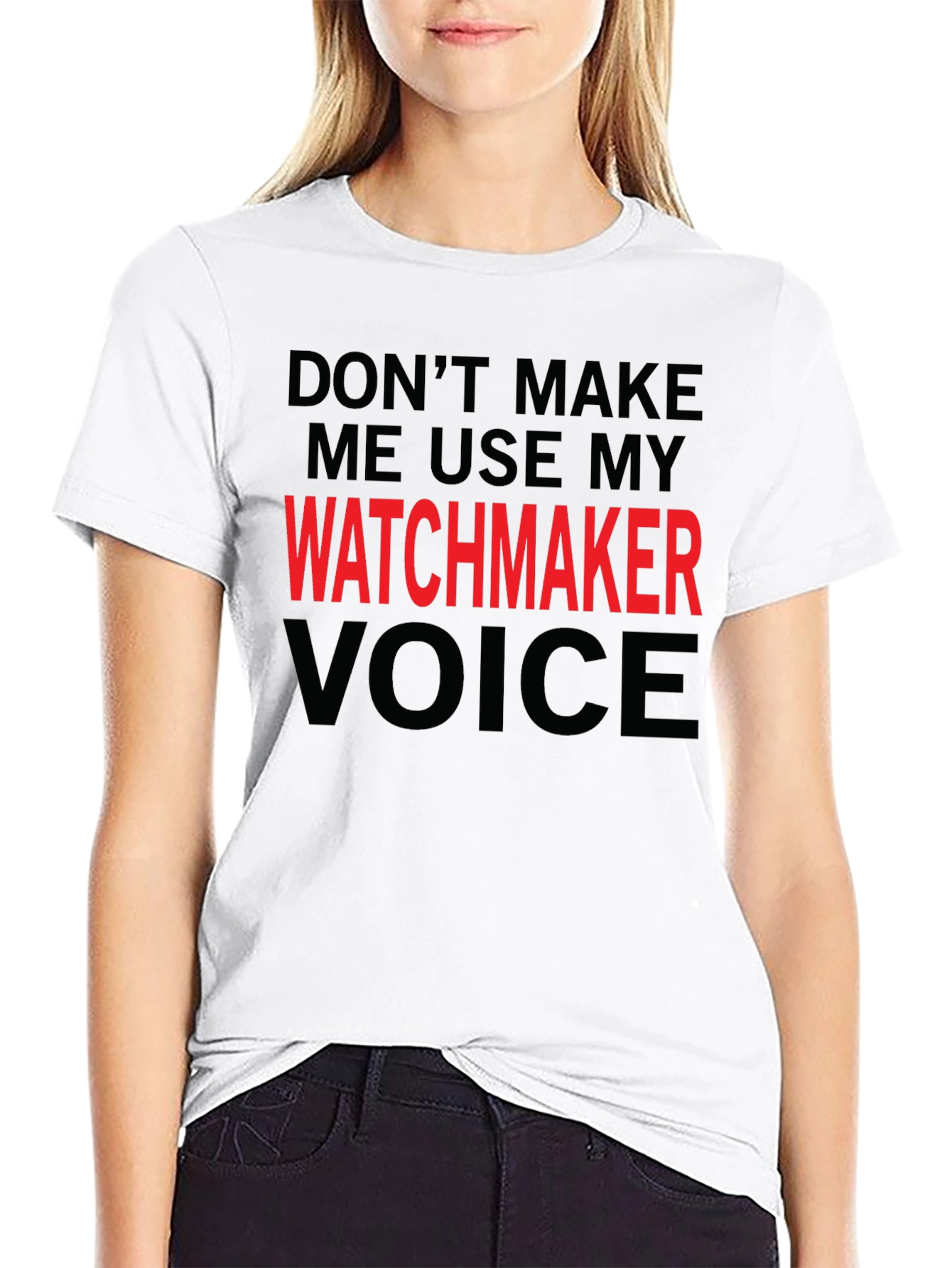 Black Watchmaker Voice T-Shirt - Funny Job Pride Tee view 9