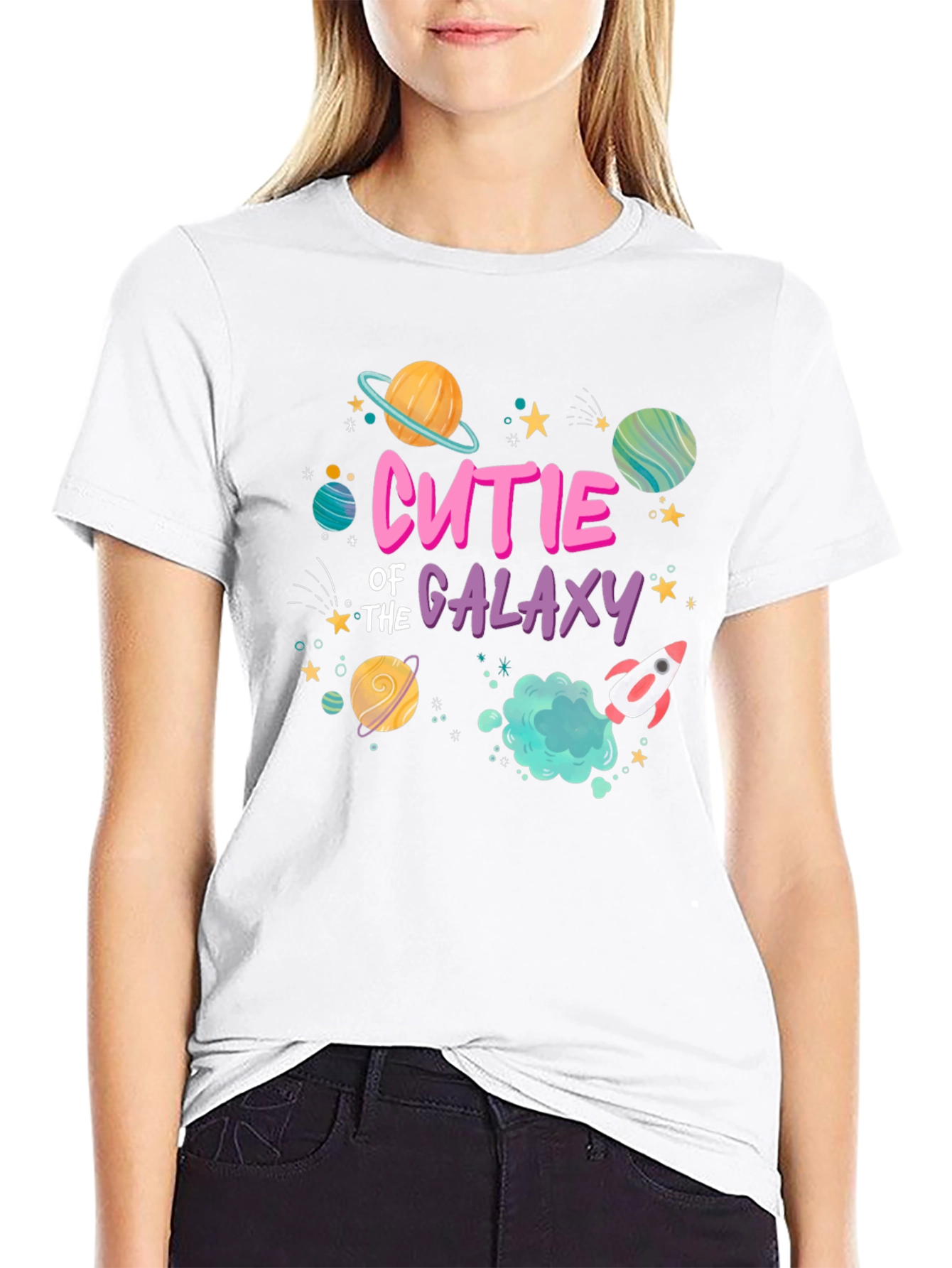 Black Cutie of the Galaxy Black T-Shirt view 9