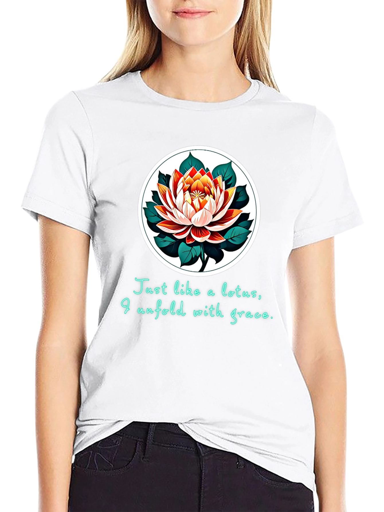 Black Lotus Grace T-Shirt - Unfold with Elegance view 9