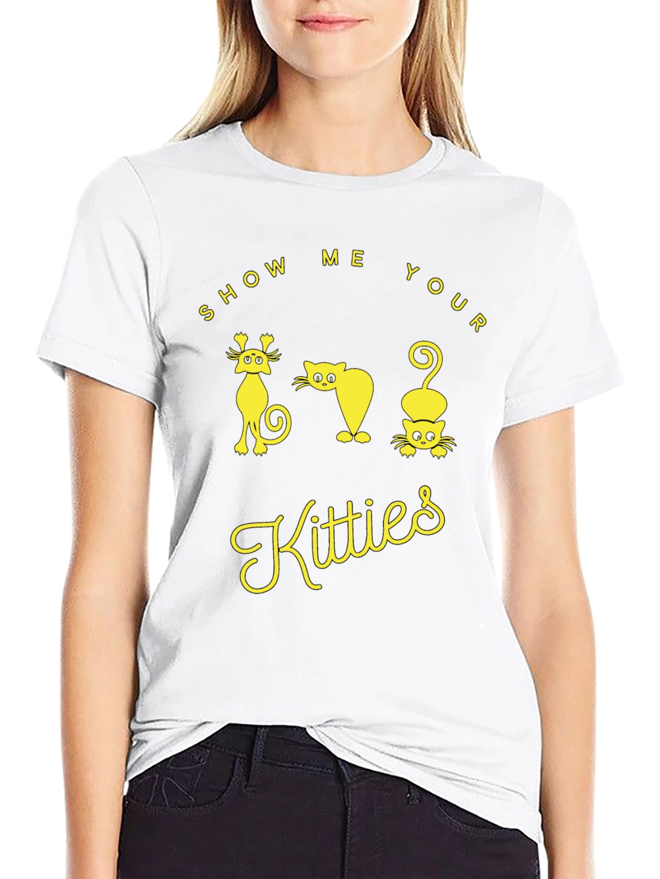 Black Show Me Your Kitties T-Shirt view 9