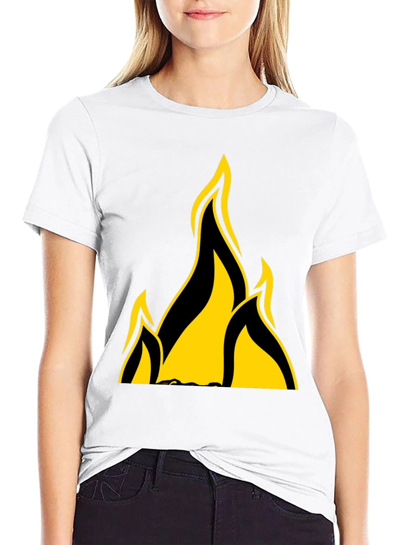 Black Flame Graphic Black T-Shirt view 9