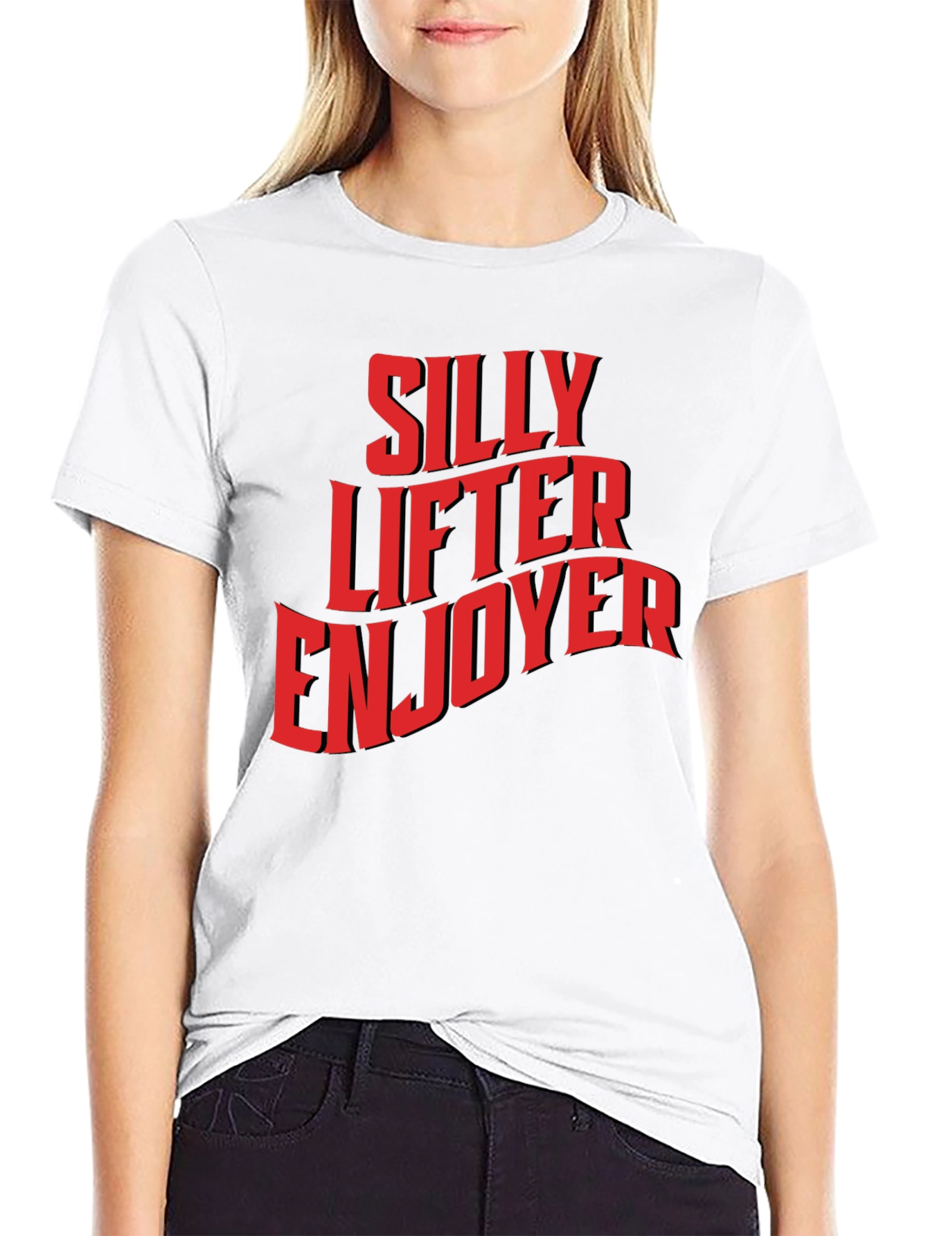 Black Silly Lifter Enjoyer Graphic T-Shirt view 9