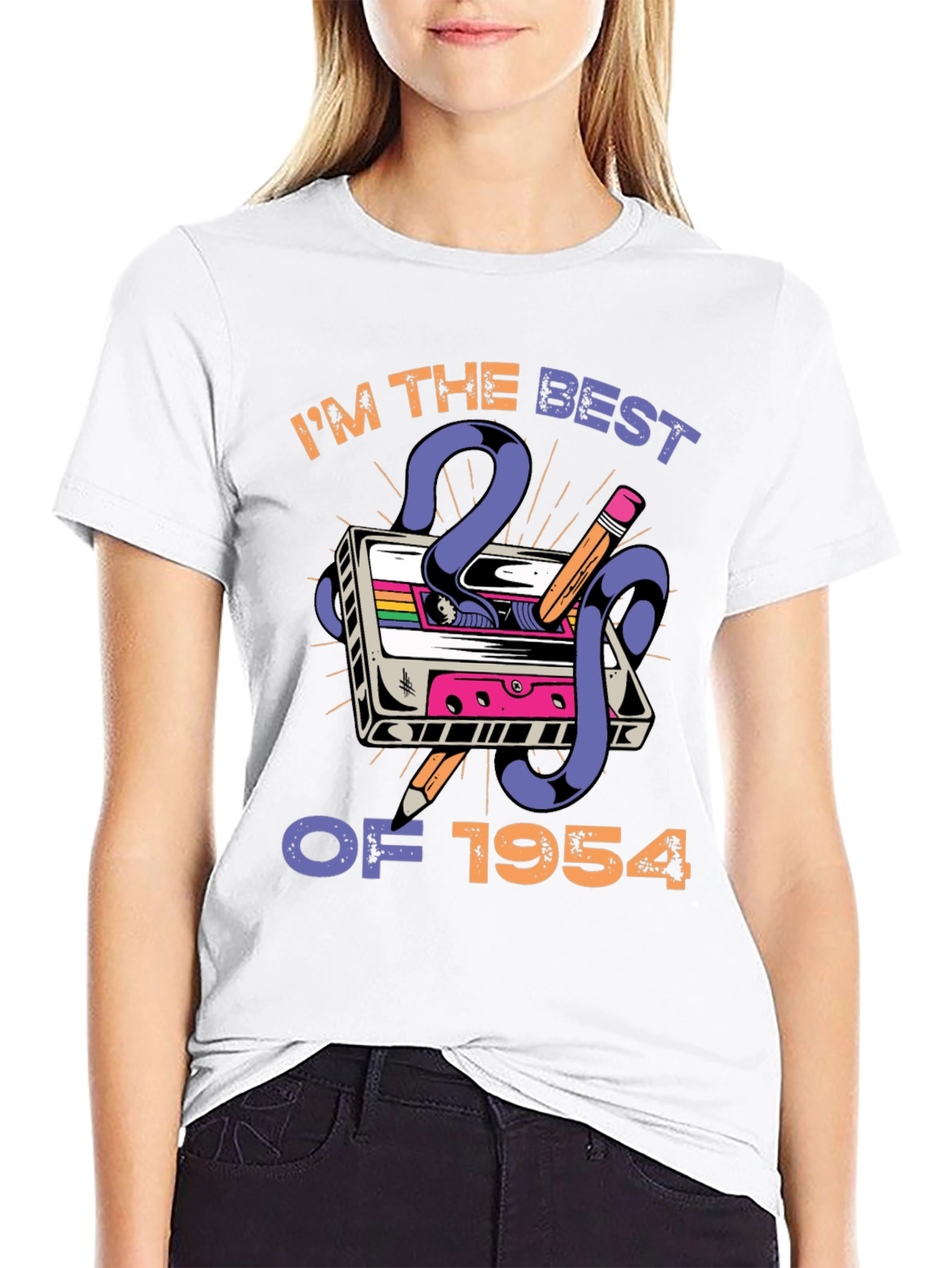 Black Best of 1954 Cassette Tape T-Shirt  view 9