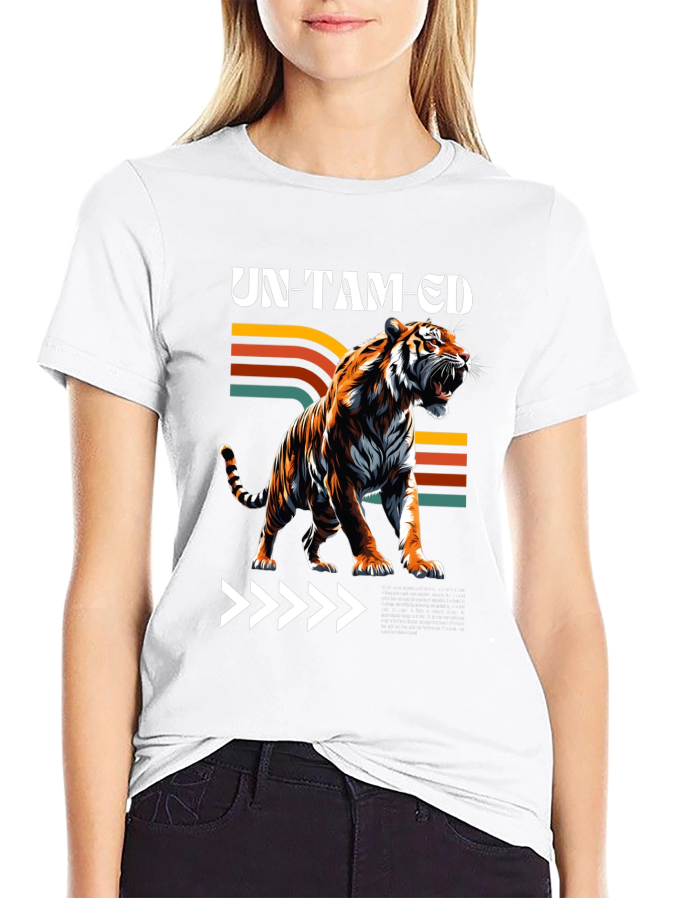 Black Untamed Tiger Graphic T-Shirt view 9