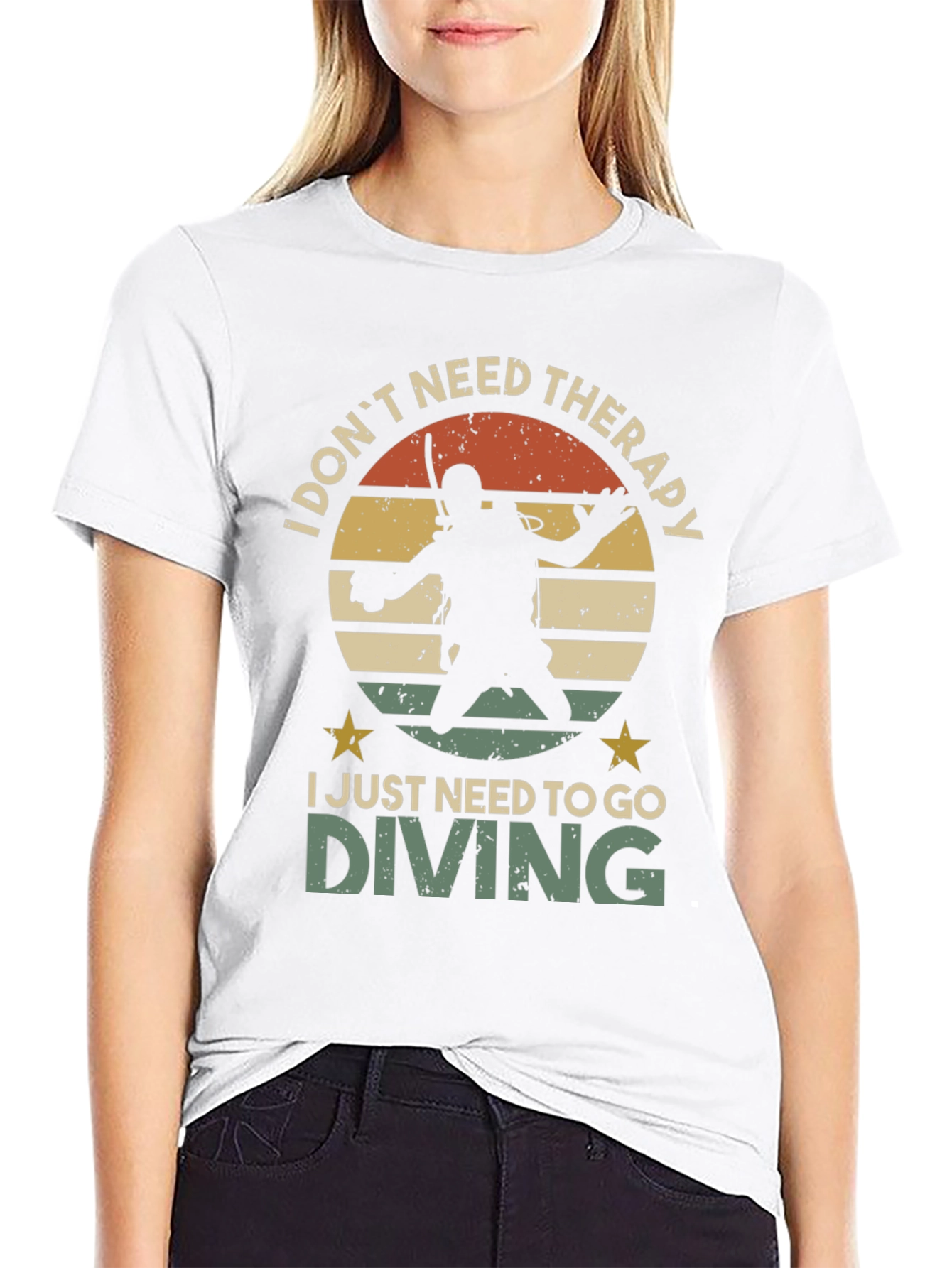 Black Diving Therapy Graphic T-Shirt view 9