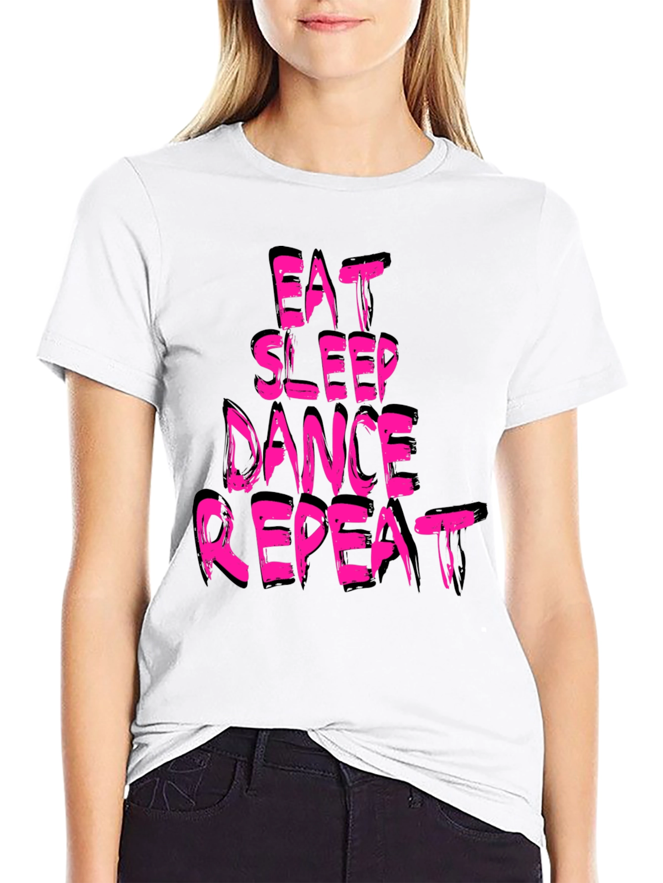 Black Eat Sleep Dance Repeat Graphic T-Shirt view 9
