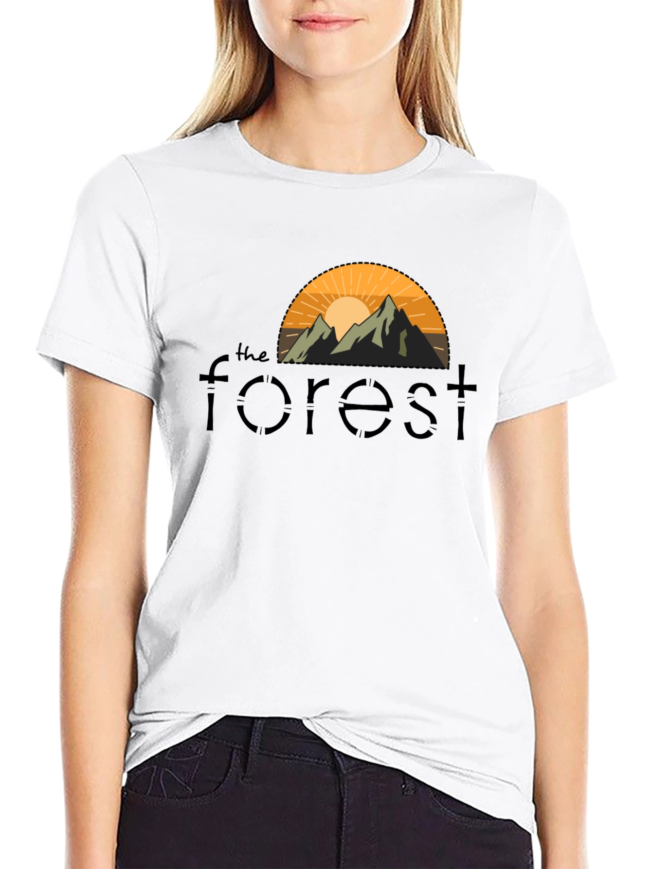 Black The Forest Graphic Tee - Nature Inspired Design view 9