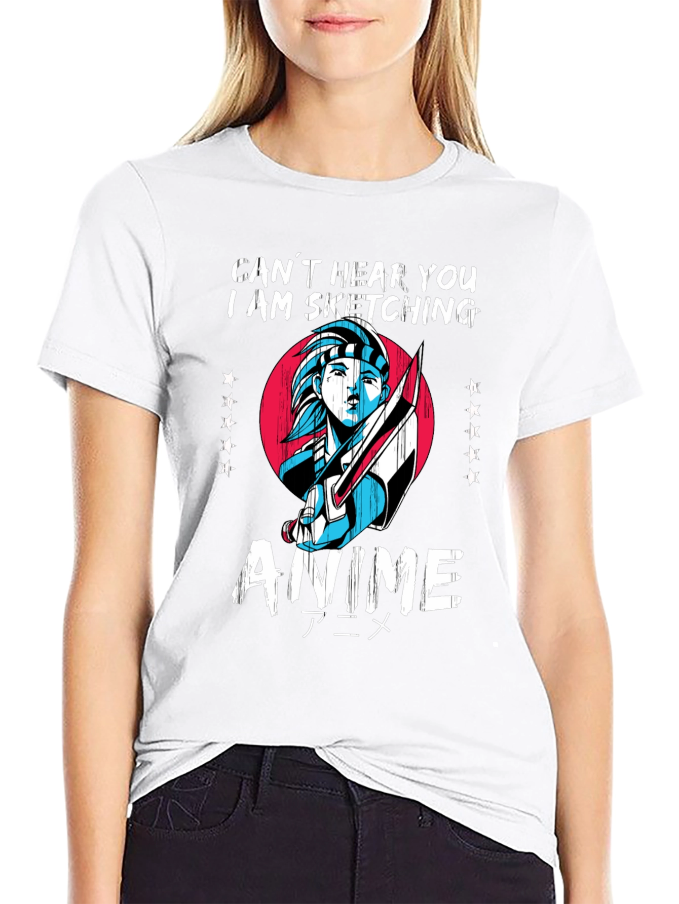 Black Anime Sketching T-Shirt - Artistic Fashion view 9