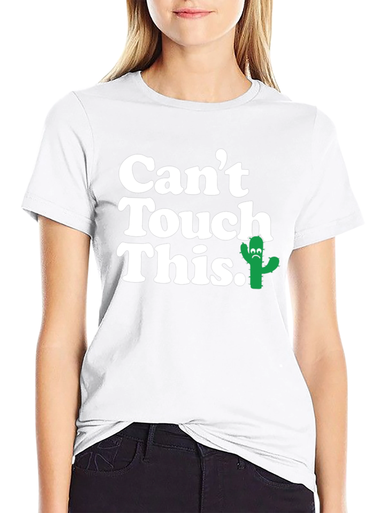 Black Men's 'Can't Touch This' Cactus Graphic T-Shirt view 9