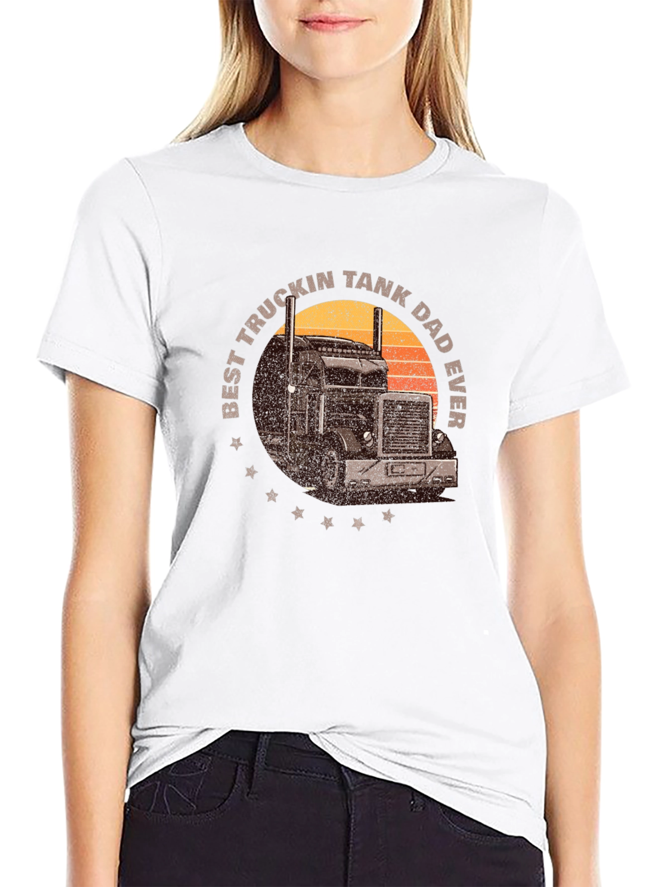 Black Best Truckin Tank Dad Ever T-Shirt view 9