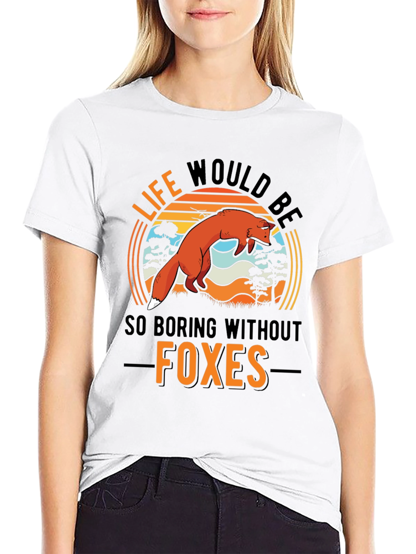 Black Life Would Be So Boring Without Foxes T-Shirt view 9