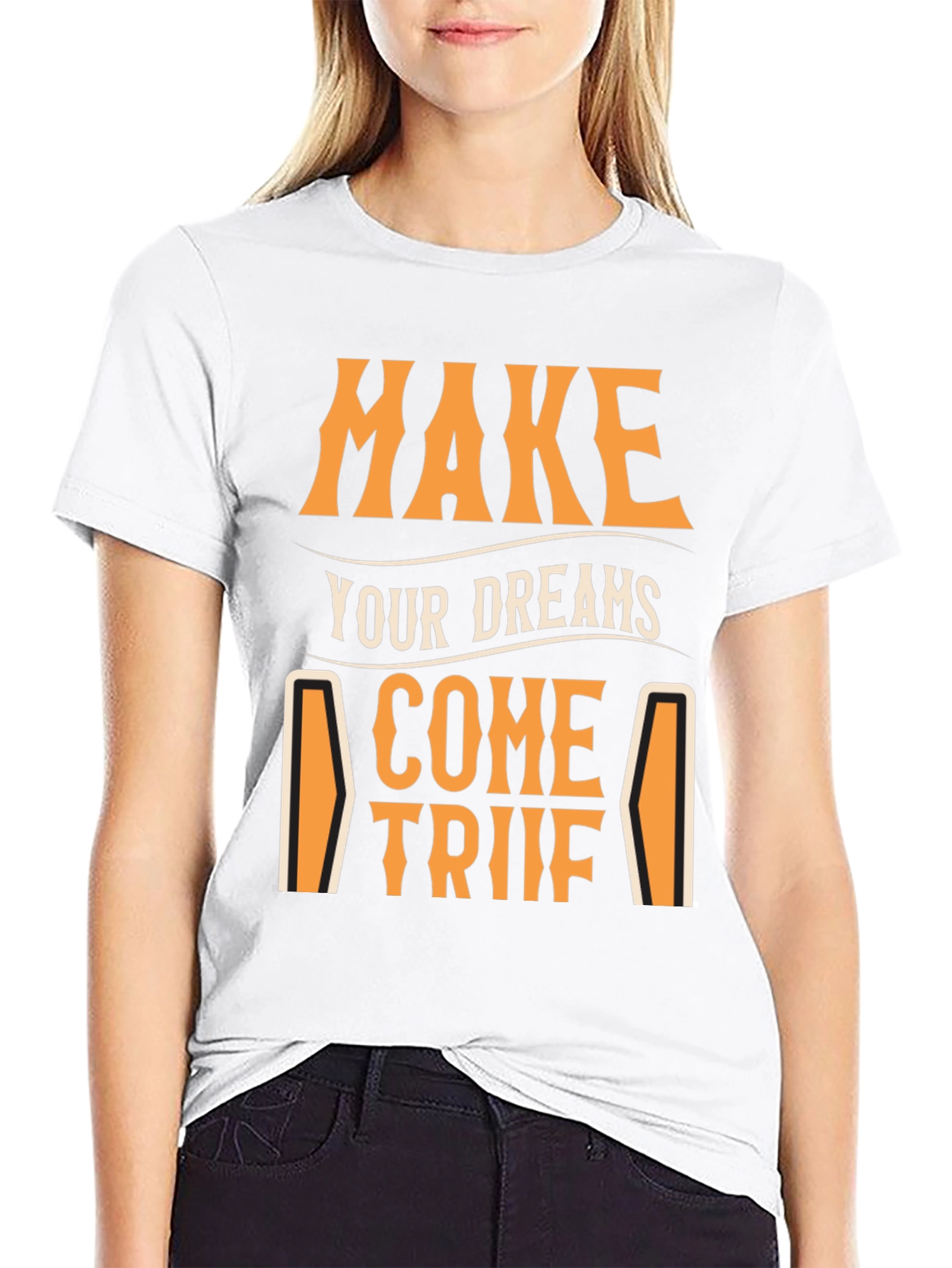 Black Make Your Dreams Come True T-Shirt - Motivational Tee view 9