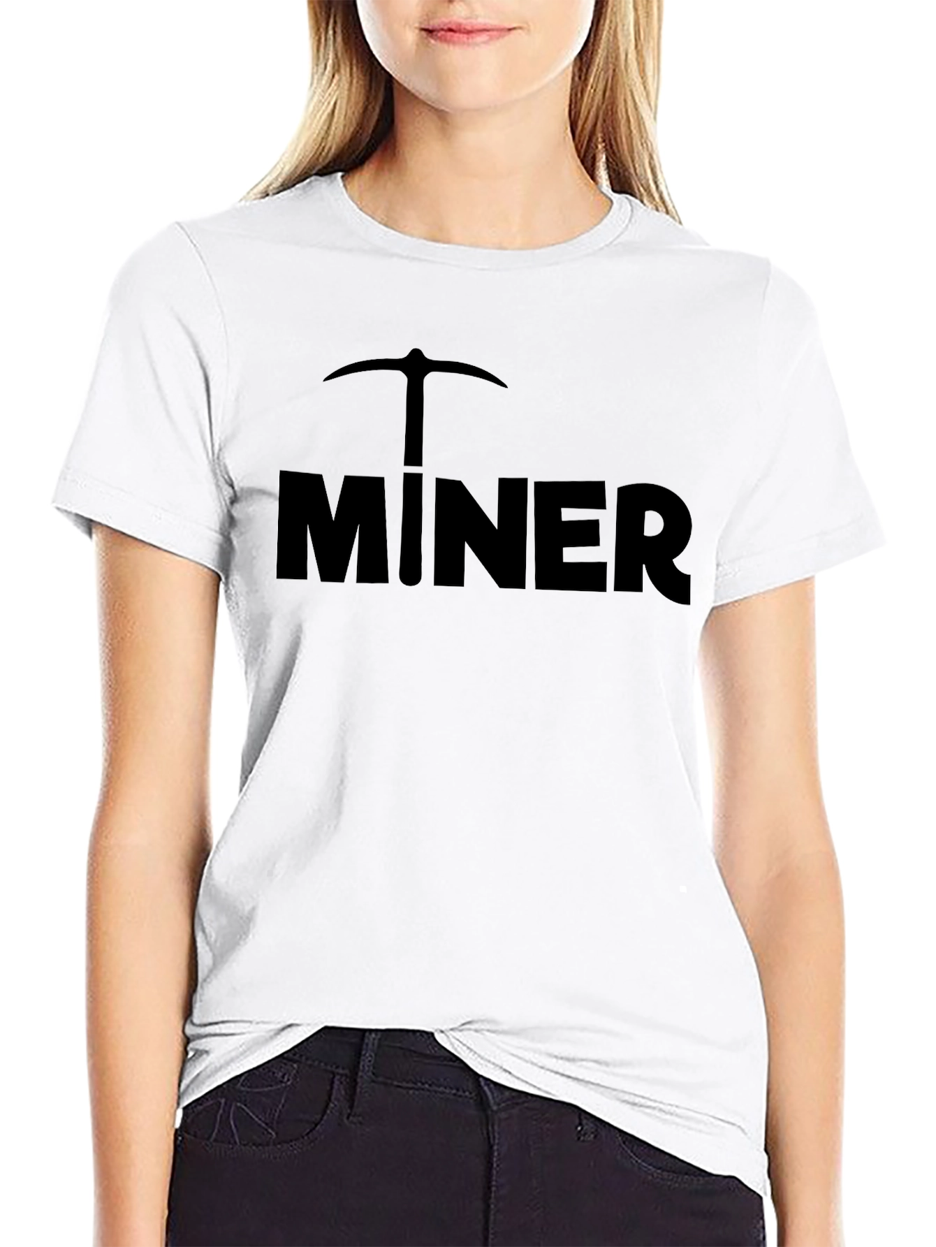 Black Miner T-Shirt - Pickaxe Graphic Tee - Black Cotton Blend view 9
