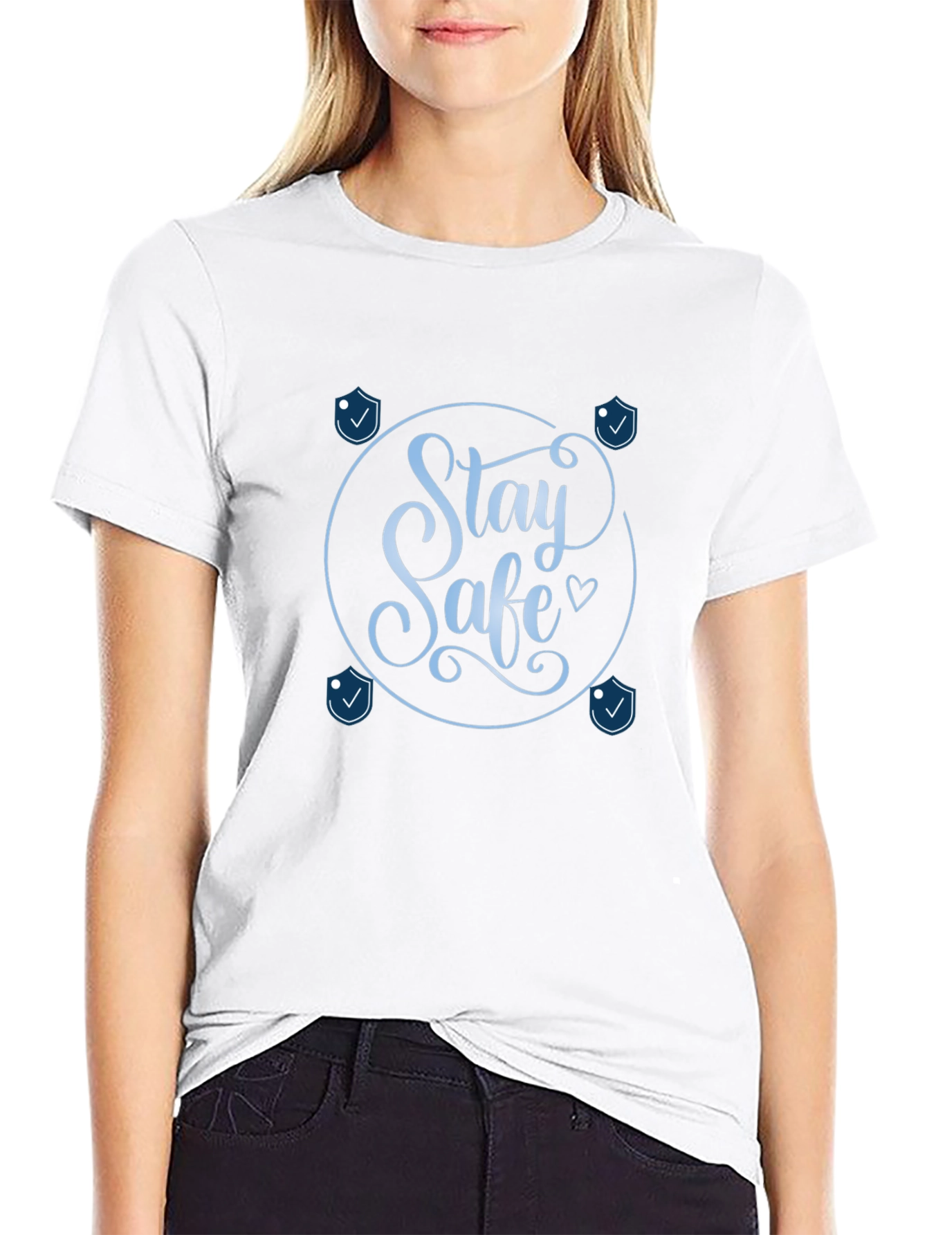Black Stay Safe Graphic Tee - Stylish Protection view 9