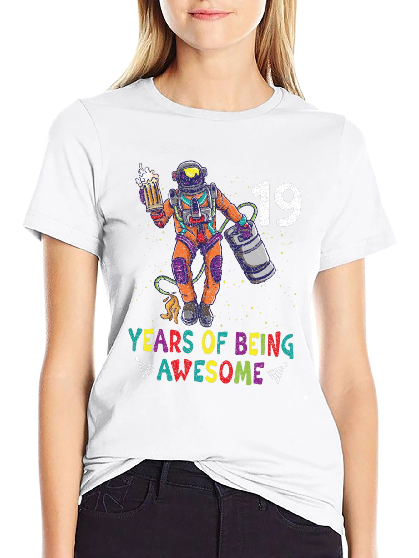 Black 19 Years of Being Awesome Graphic T-Shirt view 9