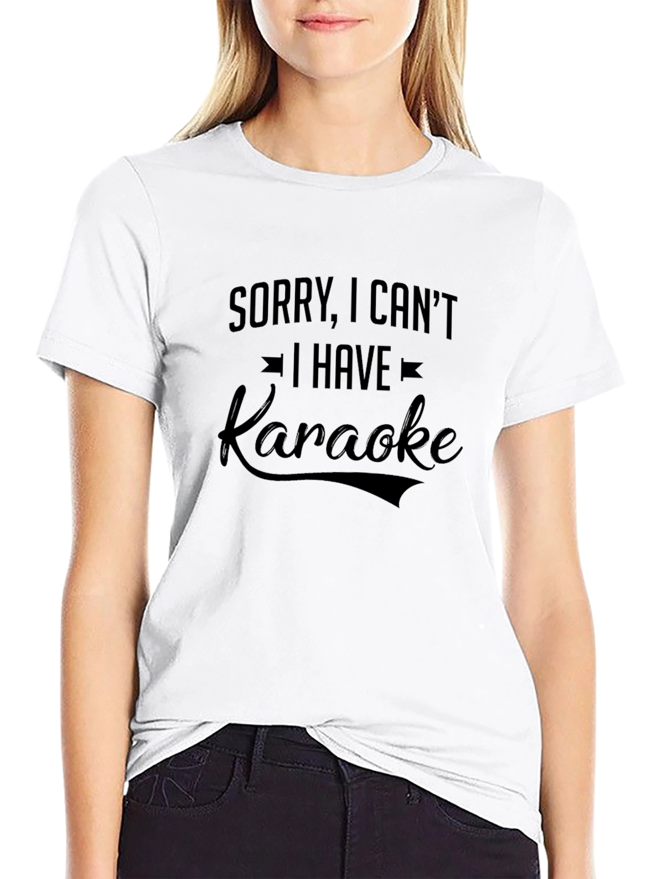 Black Karaoke T-Shirt - Sorry, I Can't view 9