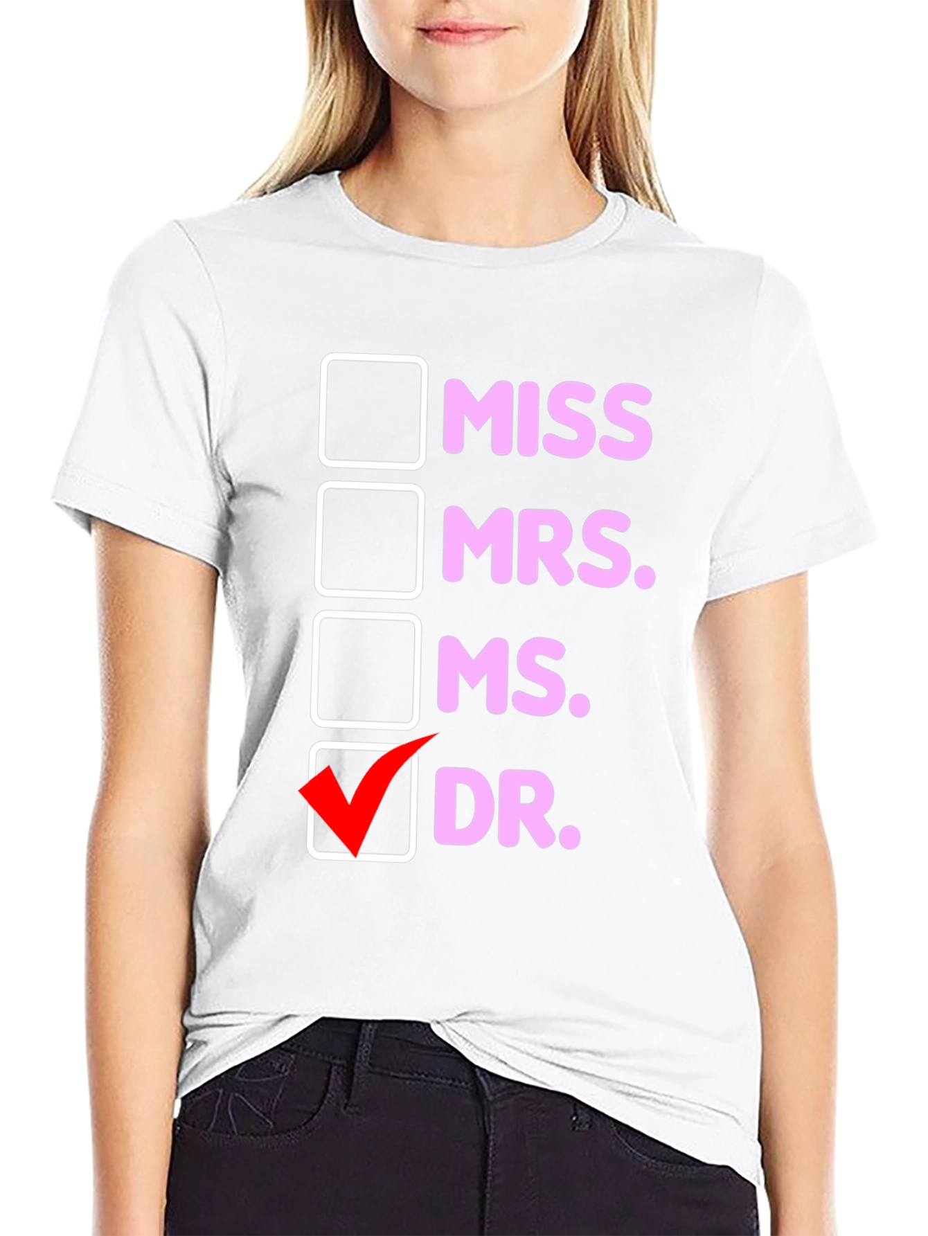 Black Funny Doctor Women's T-Shirt - Title Choice view 9