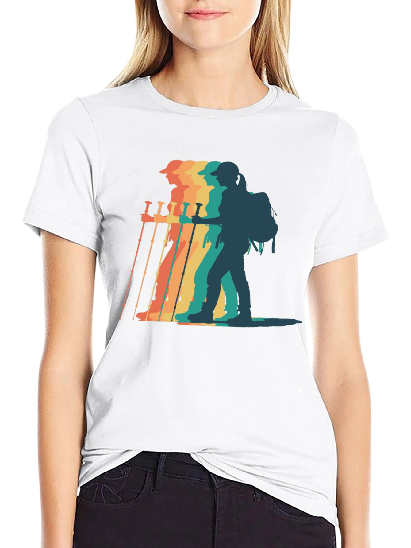 Black Retro Hiker Graphic T-Shirt - Adventure Ready! view 9