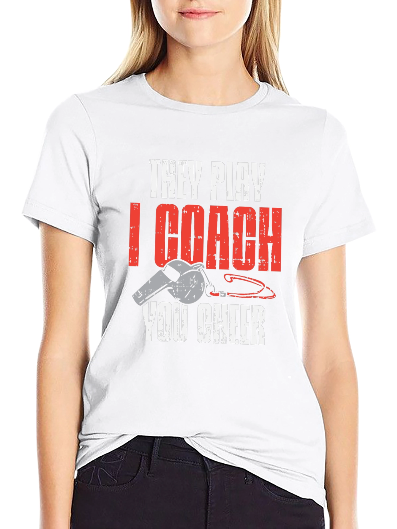 Black They Play I Coach You Cheer T-Shirt view 9