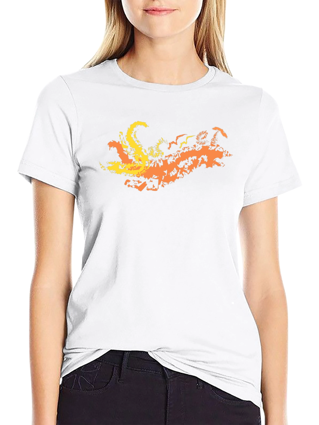 Fiery Dragon Graphic Tee - Black Cotton Blend T-Shirt - 9