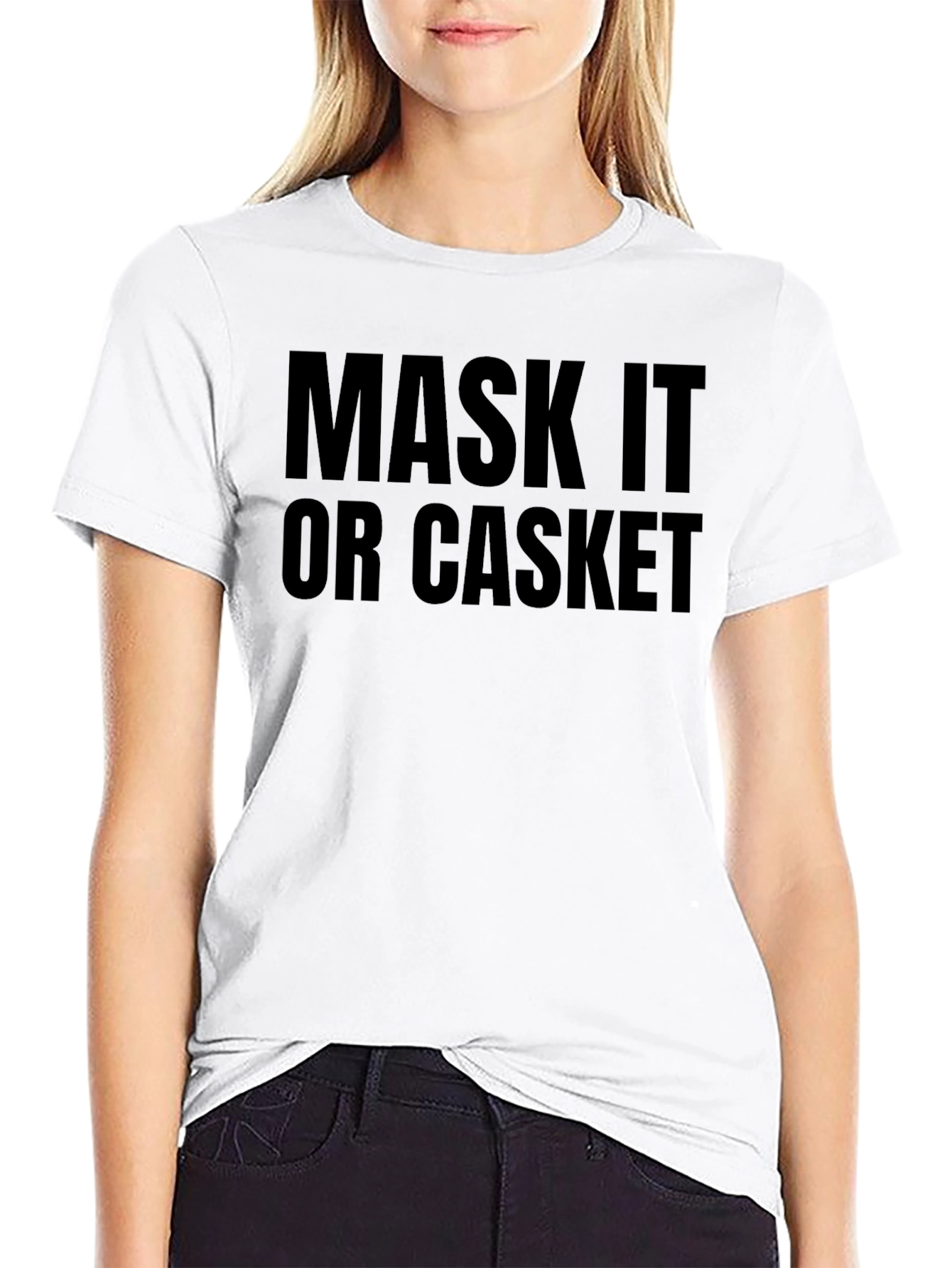 Black Mask It Or Casket Graphic Tee - Unisex view 9