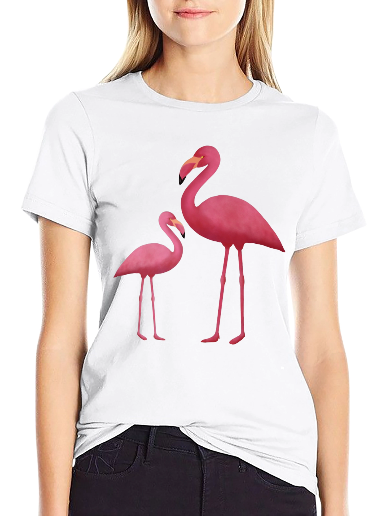 Black Flamingo Graphic Tee - Black Cotton Blend view 9