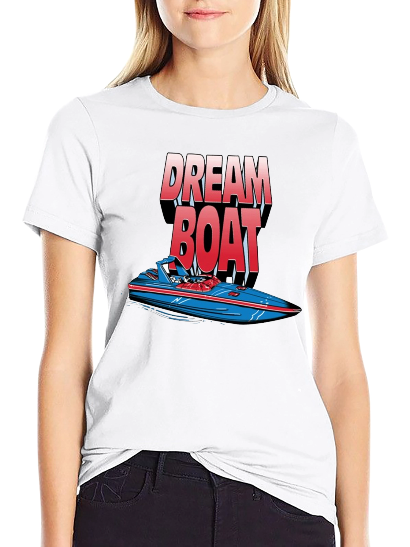 Black Dream Boat Graphic T-Shirt - Black Cotton Tee view 9