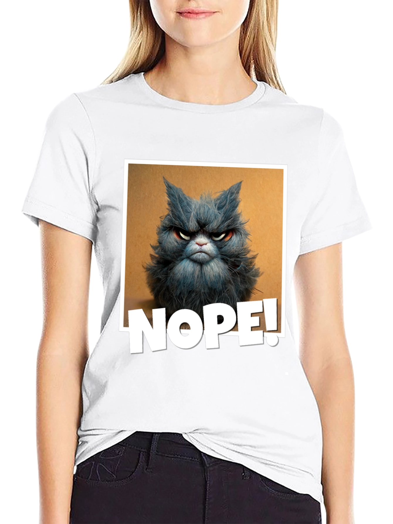 Black Grumpy Cat "NOPE!" Graphic Tee view 9