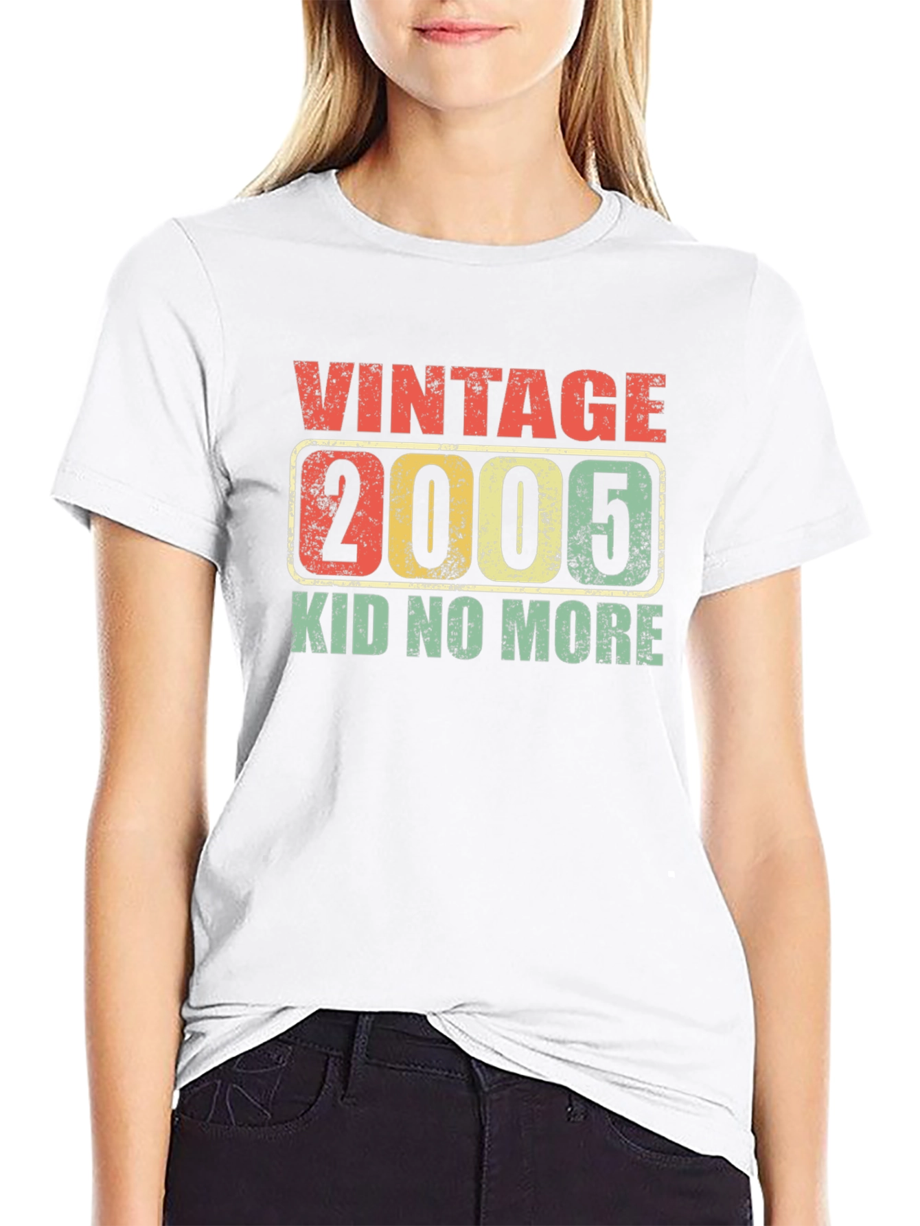 Black Vintage 2005 Birthday T-Shirt - Kid No More! view 9