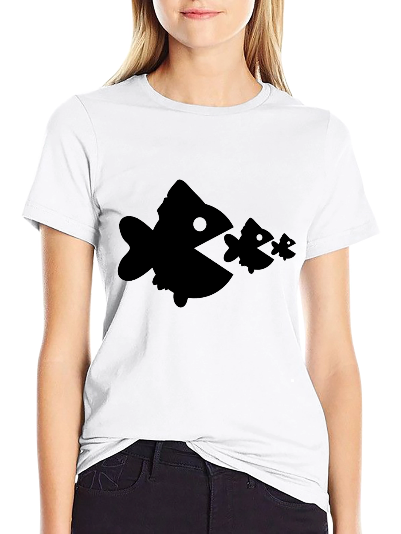 Fish Eat Fish Black Graphic Tee - 9