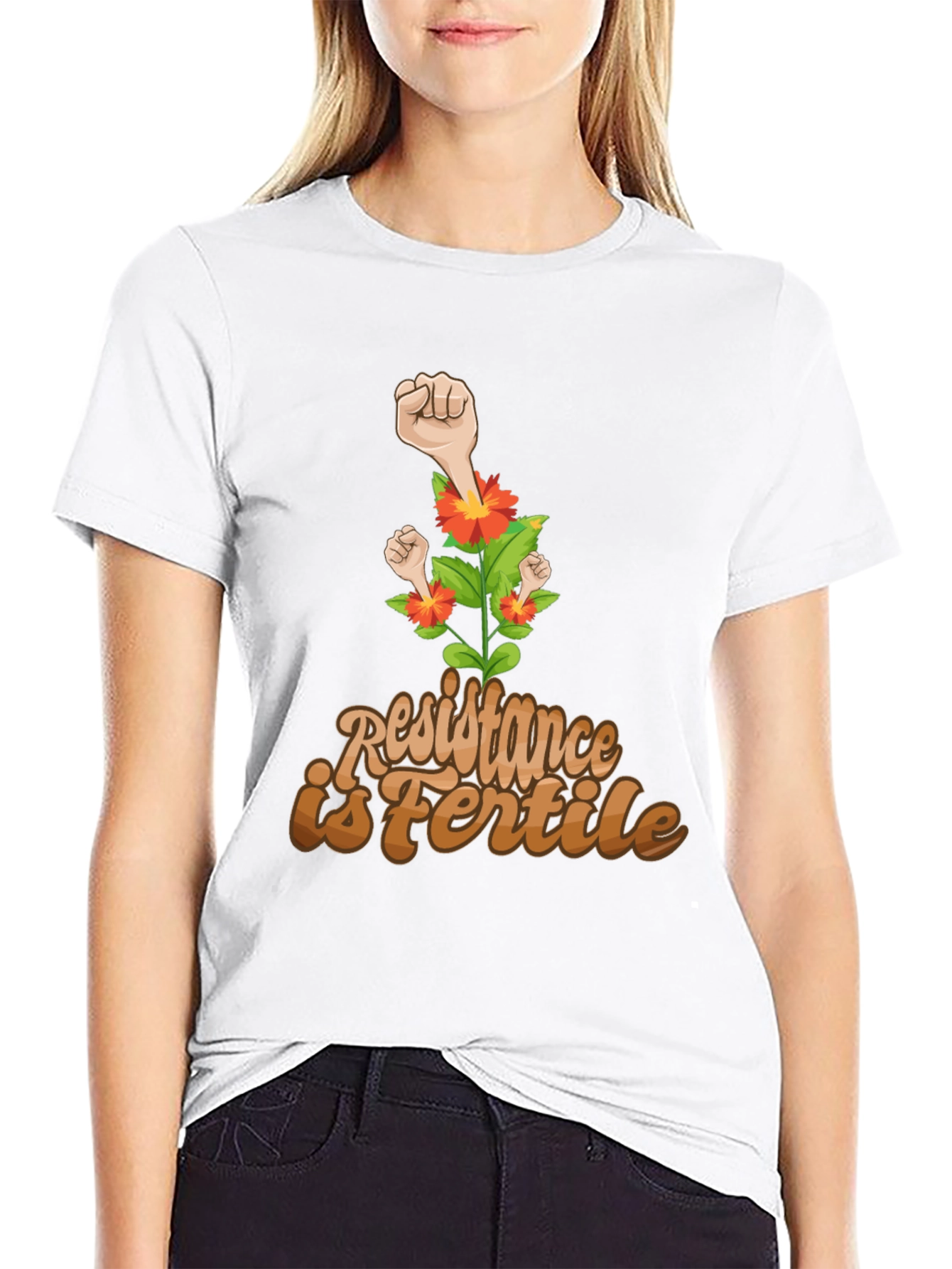 Black Resistance Is Fertile Graphic Tee view 9