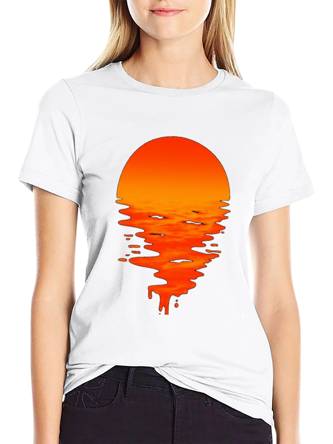 Black Sunset Drip Graphic Tee - Black view 9