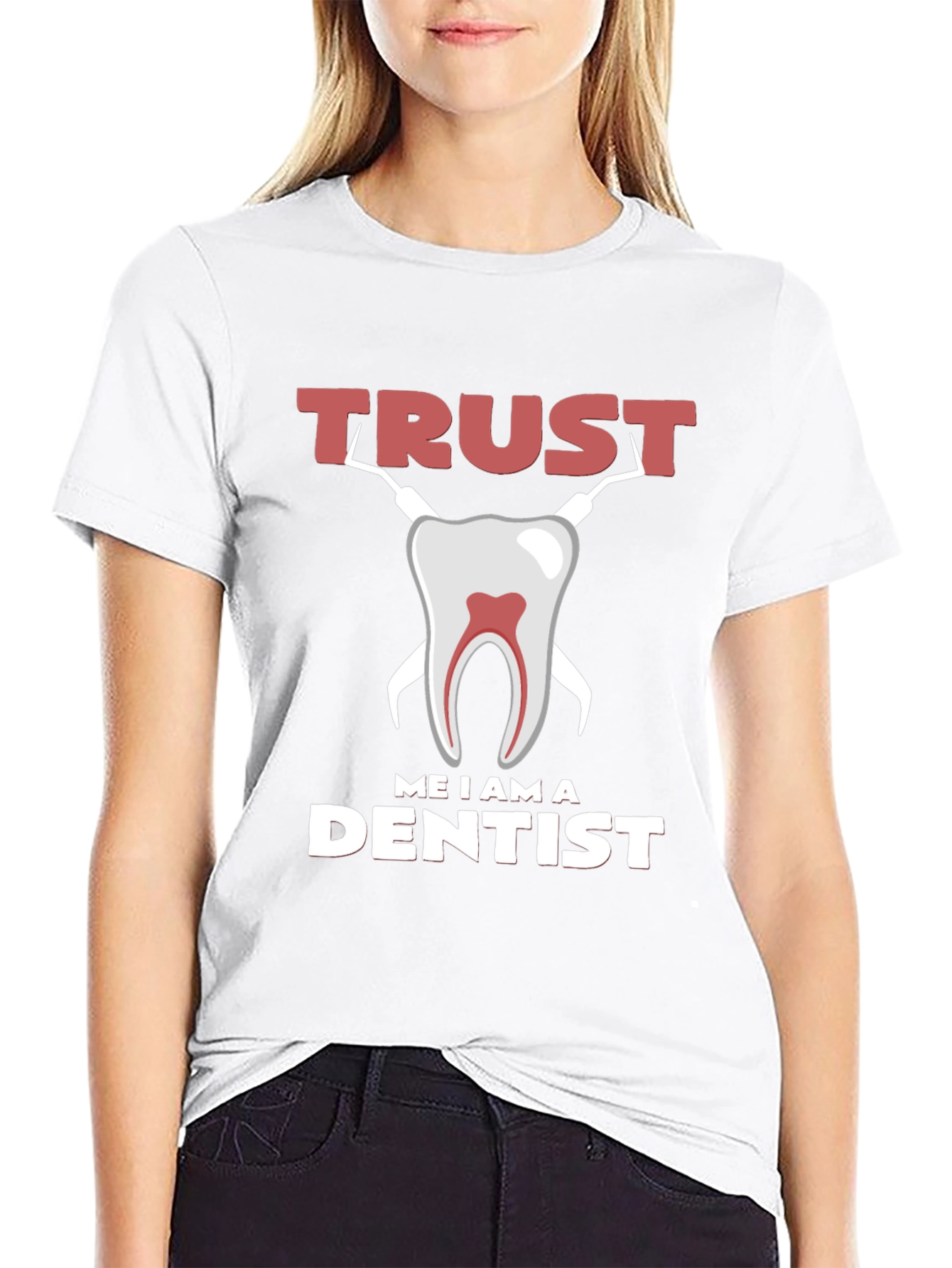 Black Trust Me I am a Dentist Graphic Tee view 9