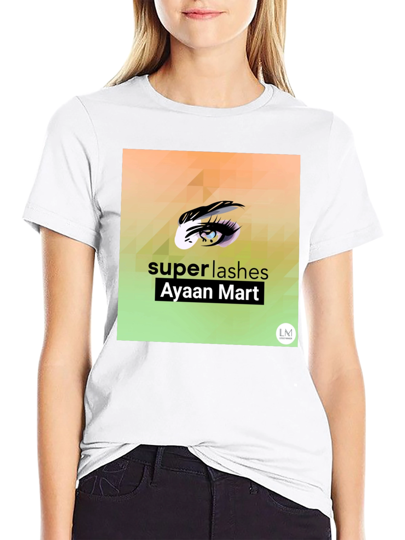 Black Super Lashes Graphic Tee - Eye Design view 9