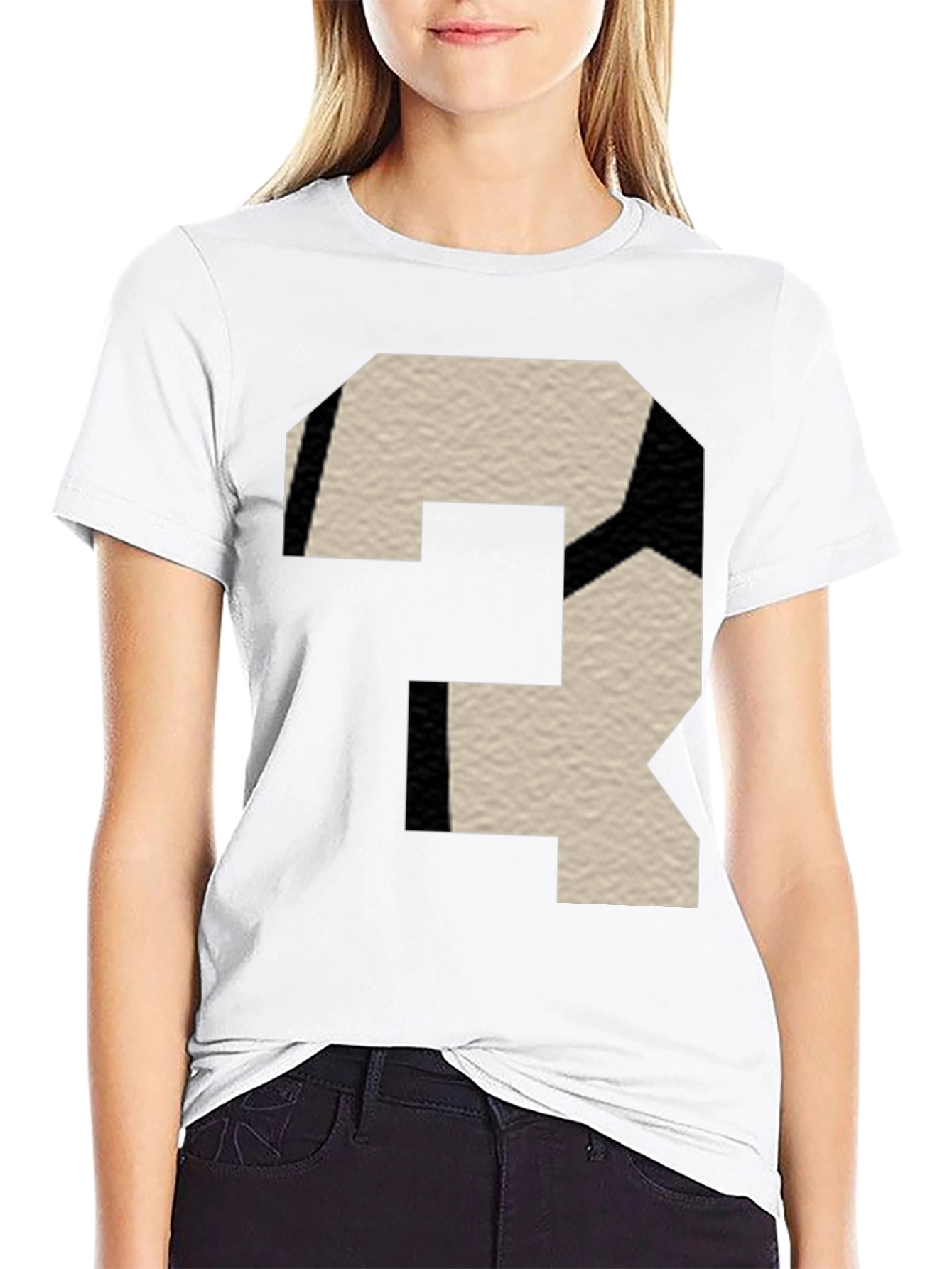 Black Abstract Number T-Shirt - Modern Black Tee view 9