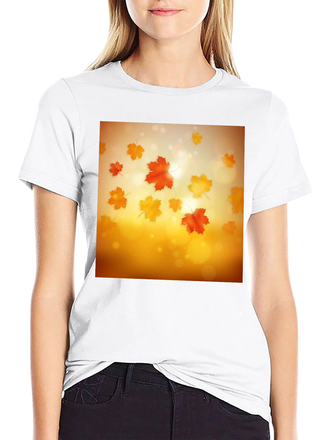 Black Autumn Leaves T-Shirt - Seasonal Style view 9