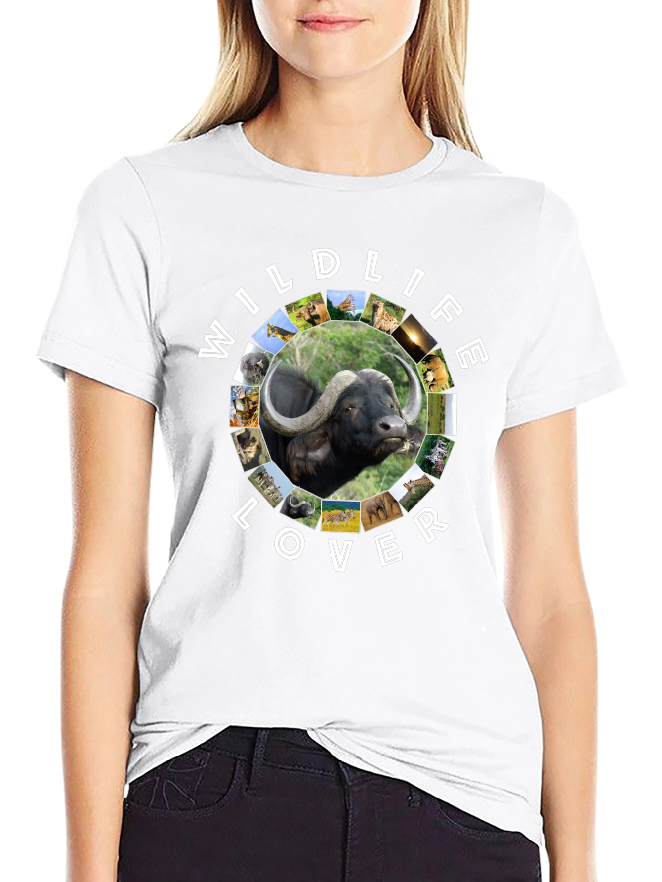 Black Wildlife Lover Graphic Tee - Black view 9