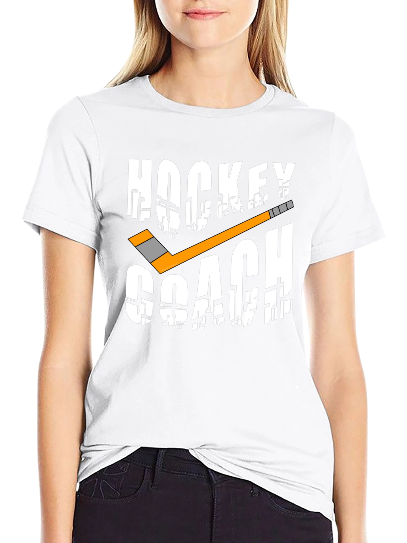 Black Hockey Coach Graphic T-Shirt view 9