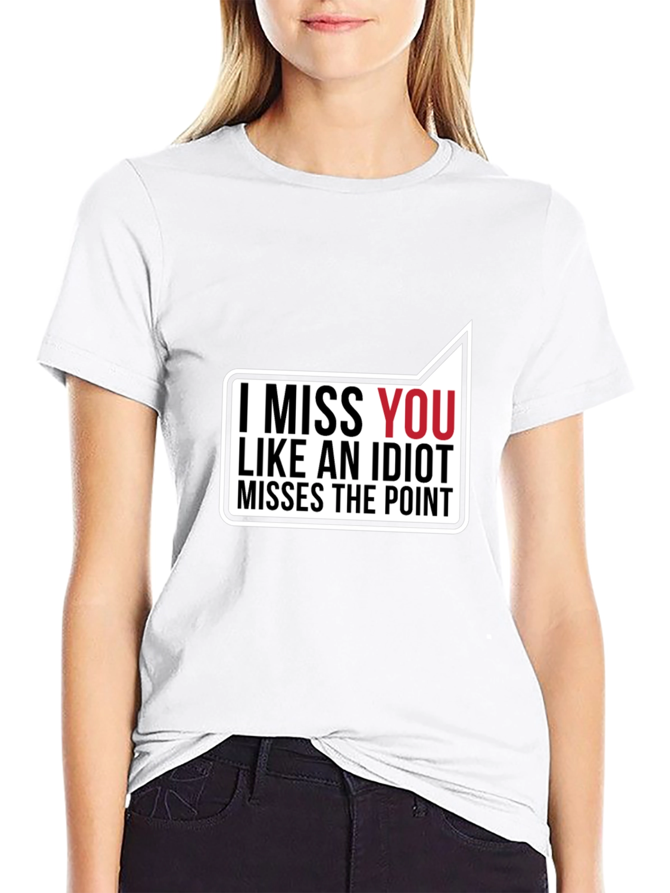 Black I Miss You Funny Graphic T-Shirt view 9