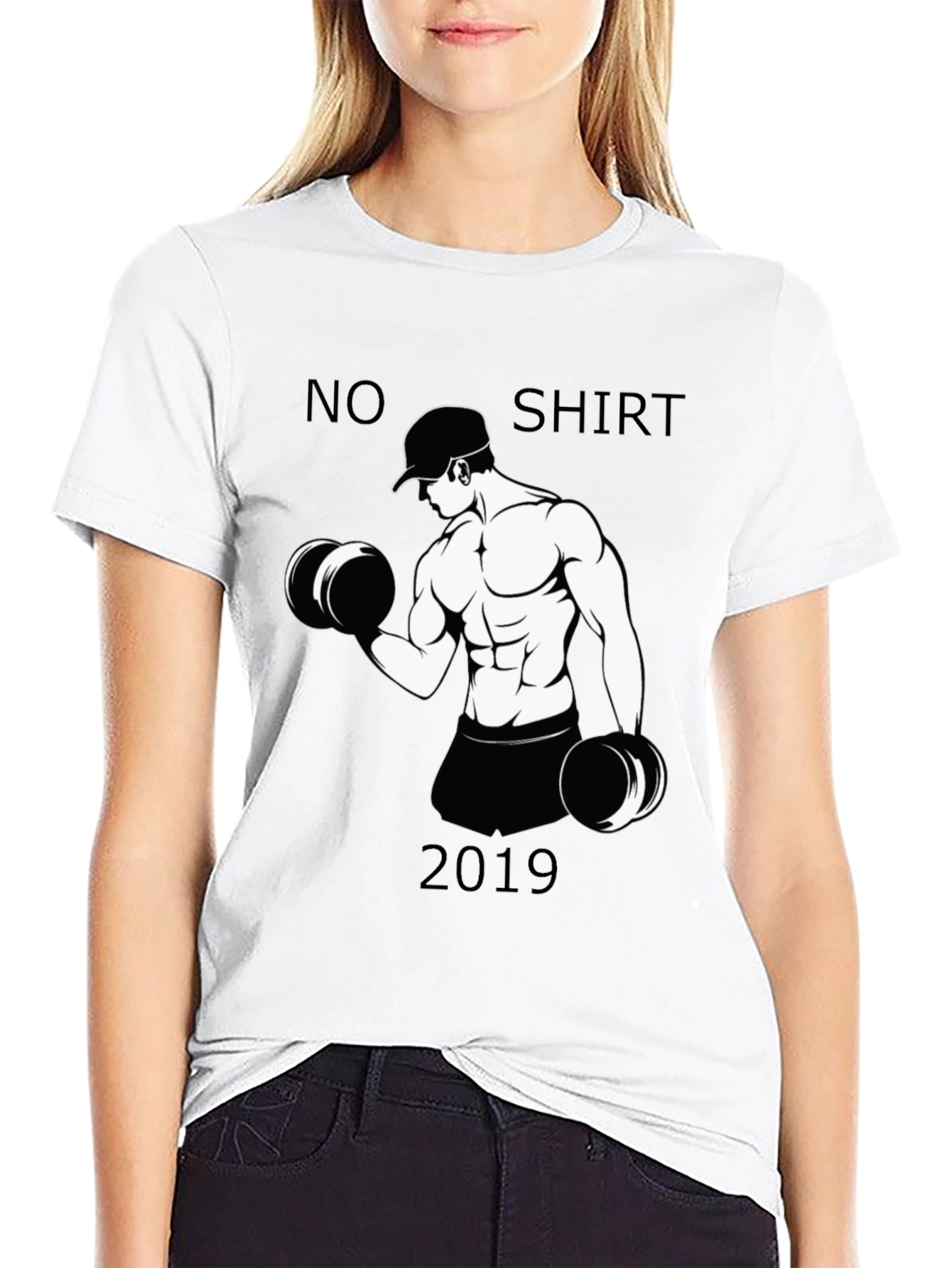 Black Funny No Shirt 2019 Workout T-Shirt view 9