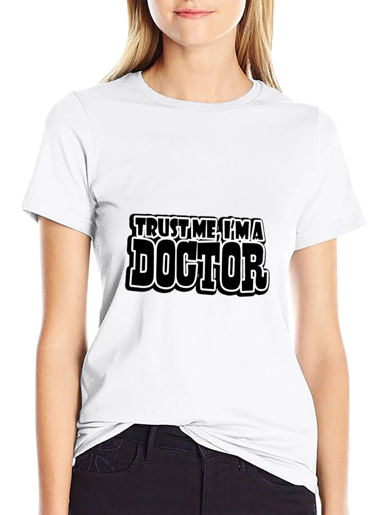 Black Trust Me I'm A Doctor Novelty Graphic Tee view 9