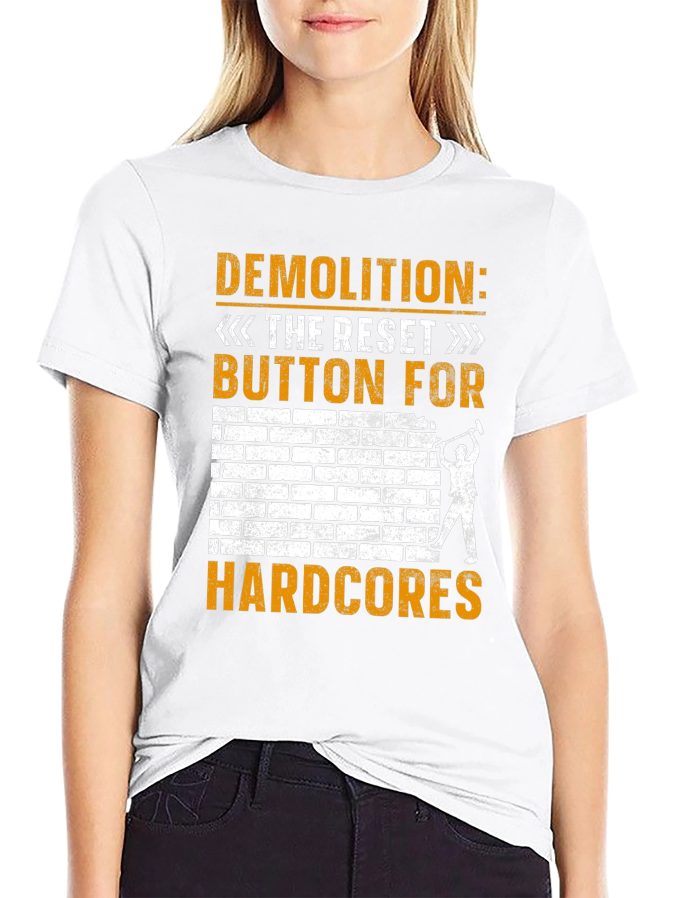 Black Demolition Reset Button Hardcore T-Shirt view 9