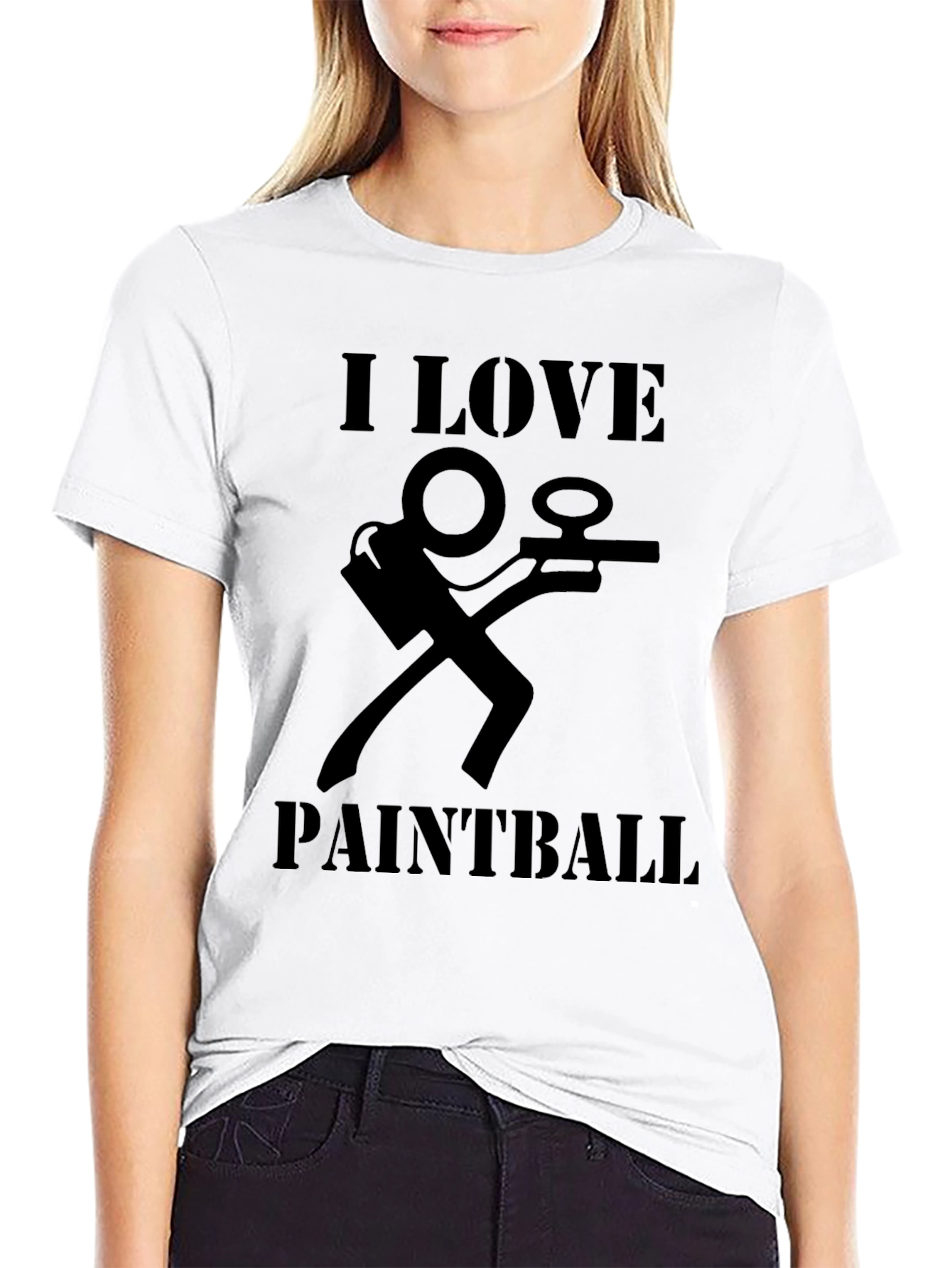 Black I Love Paintball Graphic T-Shirt - Black view 9
